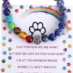 Rainbow Bridge Memorial Bracelet – 7 Chakra Bead Gift for Pet Loss