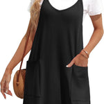Zeagoo Spaghetti Strap Dress Casual V Neck Beach Dress (DE Only)