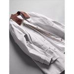 Color-blocked Lapel Mid-length Loose Casual Coat