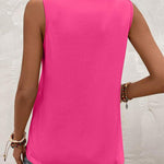 Zeagoo Summer Tank Top for Women Pleated High Neck Tops