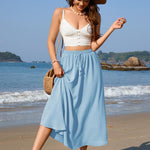 Zeagoo Skirt Long Elegant Skirts High Waist Maxi Skirt (DE Only)