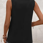 Zeagoo Summer Tank Top for Women Pleated High Neck Tops