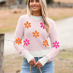 Zeagoo Women's Fall Crewneck Cropped Sweater