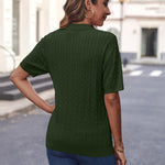 Zeagoo Women Short Sleeve Sweater Pullover Polo Tops