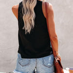 Zeagoo Floral Print Sleeveless T Shirts Loose Fit Summer Tunic Blouse