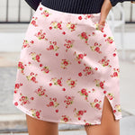 Zeagoo Satin Silk High Waisted Split Slit Hem Aline Zipper Party Short Skirt