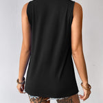 Zeagoo Tank Top Blouses Scooped Neck Pleated Front Shirts