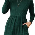 Zeagoo Women's Autumn Dress Long Sleeve Round Neck Knitted Dress
