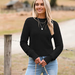 Zeagoo Women's Fall Crewneck Cropped Sweater