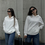 Zeagoo Hoodie Oversize Hoodie Casual Waffle Pullover (DE Only)