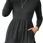 Zeagoo Women's Autumn Dress Long Sleeve Round Neck Knitted Dress