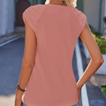 Zeagoo Square Neck Casual Cap Sleeve Shirt