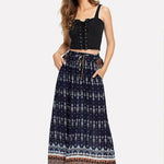 Zeagoo Women's Boho Floral Skirt