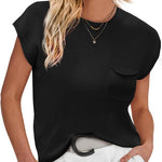 Zeagoo Sleeveless Cape Sleeve Knit Ribbed Tank Tops