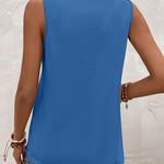 Zeagoo Summer Tank Top for Women Pleated High Neck Tops