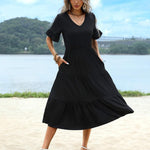 Zeagoo Summer Dresses Midi Tiered Casual Dress