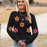 Zeagoo Women's Fall Crewneck Cropped Sweater