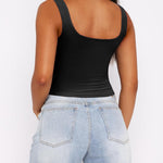 Zeagoo Square Neck Sleeveless Crop Tops