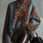 Leopard Print Turtleneck Sweater