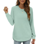 Women's Curved Hem Crew Neck Sweatshirt