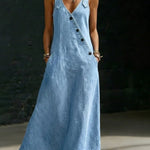 Vera | Long Denim Dress with Buttons
