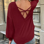 Zeagoo Long Sleeve Backless Hollow Knit Sweater for Women Casual Work Office Loose Fit 2026 | Under