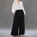 Loose Flower Bud Lantern Elastic Waist Culottes