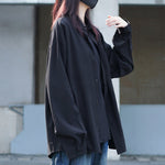 Black Slim Japanese Loose Shirt
