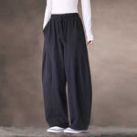 Zen-inspired Elastic Waist Loose Casual Pants