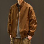 Stand-up Collar Loose Casual Solid Color Jacket
