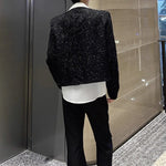 Heavy-duty Multi-zip Sequined Tweed Jacket