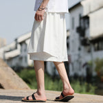 Ice Silk Loose Fake Two-piece Wide-leg Shorts
