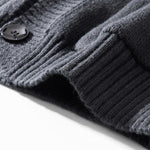 KZZ Men's Sweater: Simple, stylish, versatile, street-style button-up hooded cardigan with long sleeves.