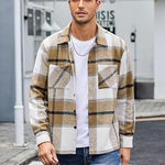 KZZ Fall Outfits Classic Menswear Flannel Shirts Casual