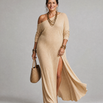Asterelle | One Shoulder Side Slit Flowing Midi Dress