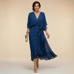 Valérie | Robe midi fluide cache-cœur