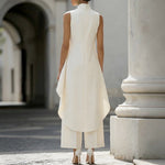 Sara | Elegant Jumpsuit with Draped High Neck Top