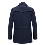 KZZ Men's Solid Color Button Front 2-IN-1 Lapel Overcoat