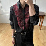 Three-dimensional Cut Patchwork Color-blocked Loose Shirt