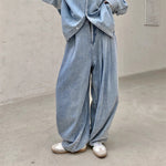 Denim Loose-fitting Wide-leg Trousers