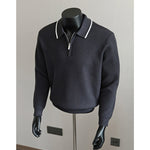 Half-zip Collar Pullover Knit Polo Shirt