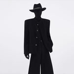 Stand-up Collar Padded Shoulder Jacket