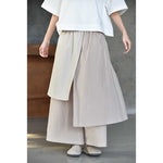 Womenâ€˜s Irregular Color-blocked Faux Two-piece Casual Skirt Pants