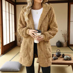 Women's Check Pattern Plush Cardigan