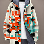 Elara Monochrome Bamboo Motif Hooded Jacket