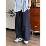Japanese Retro Zippered Pocket Wide-Leg Pants