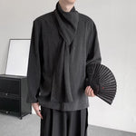 French Retro Scarf Casual Shirt