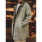 Army Green Lapel Hunting Mid-length Trench Coat