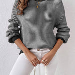 Zeagoo Sweater Casual Long Sleeve Color Block Loose Pullover