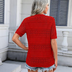 Zeagoo Short Sleeve Crochet Cardigan Button up Bolero Shrug Sweater
